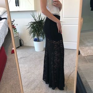 Black Lace Nasty Gal Maxi Skirt NWT